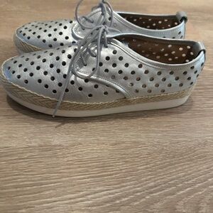 Lucky Brand Silver Lace-Up Espadrilles